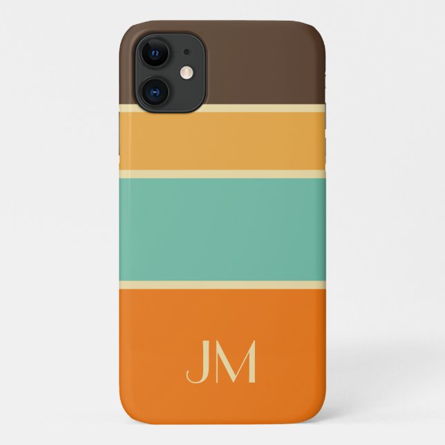 Colourful horizontal retro style lines Case-Mate iPhone case (Back)