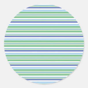 Colourful horizontal stripes classic round sticker