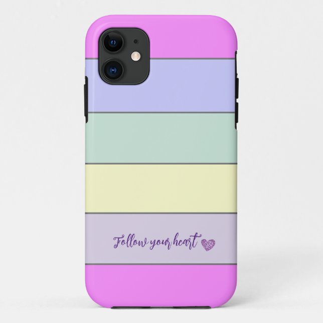 Colourful Horizontal Stripes iPhone Case (Back)