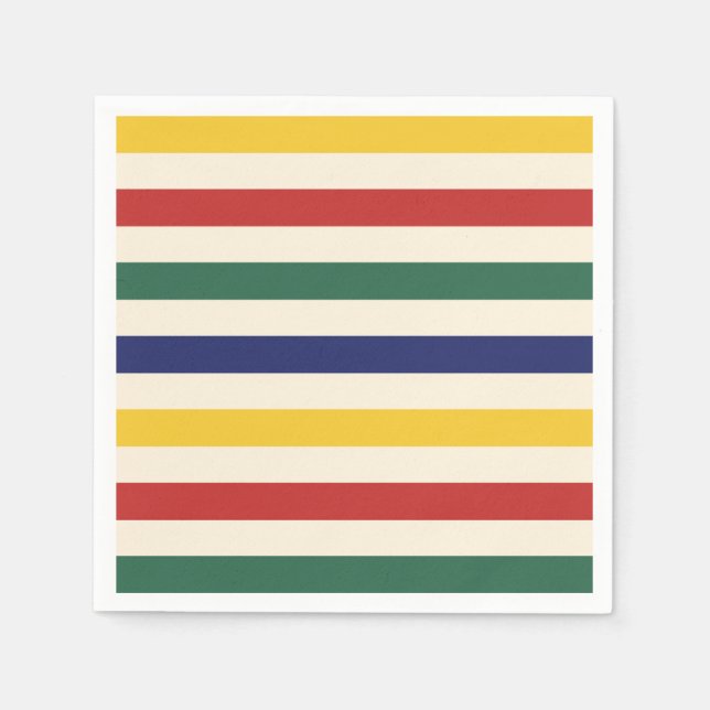 Colourful Horizontal Stripes Napkin (Front)
