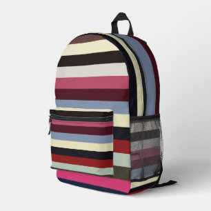 Colourful Horizontal Stripes Pattern  Printed Backpack