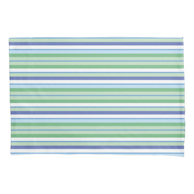Colourful horizontal stripes pillowcase (Front)