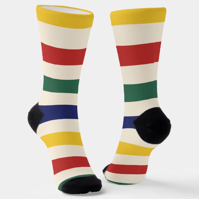 Colourful Horizontal Stripes Socks (Angled)