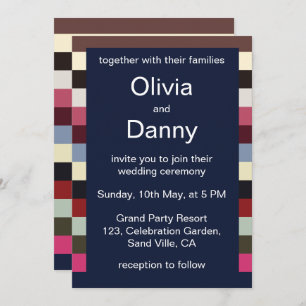 Colourful Horizontal Stripes Summer Wedding Invitation