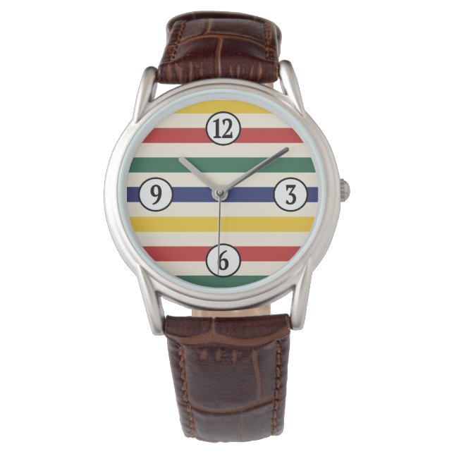 Colourful Horizontal Stripes Watch (Front)