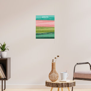Colourful Horizontal Watercolor Brushstrokes 2025 Poster