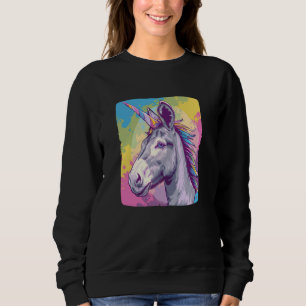 Colourful Horn of a unicorn Donkey Costume Sweatshirt