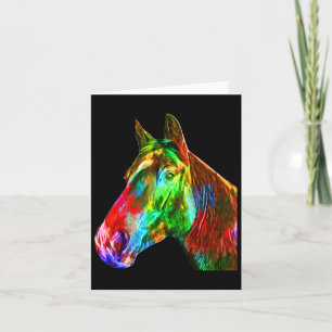 Colourful Horse Art Horseback Riding Lover Artsy H Card