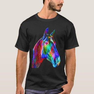 Colourful Horse Art Horseback Riding Lover Artsy H T-Shirt