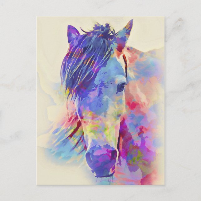 Colourful Horse Artistic Design Postcard (Front)