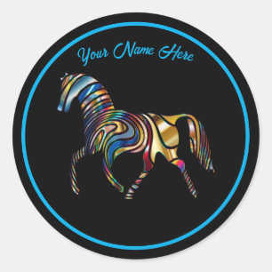 Colourful Horse  Classic Round Sticker