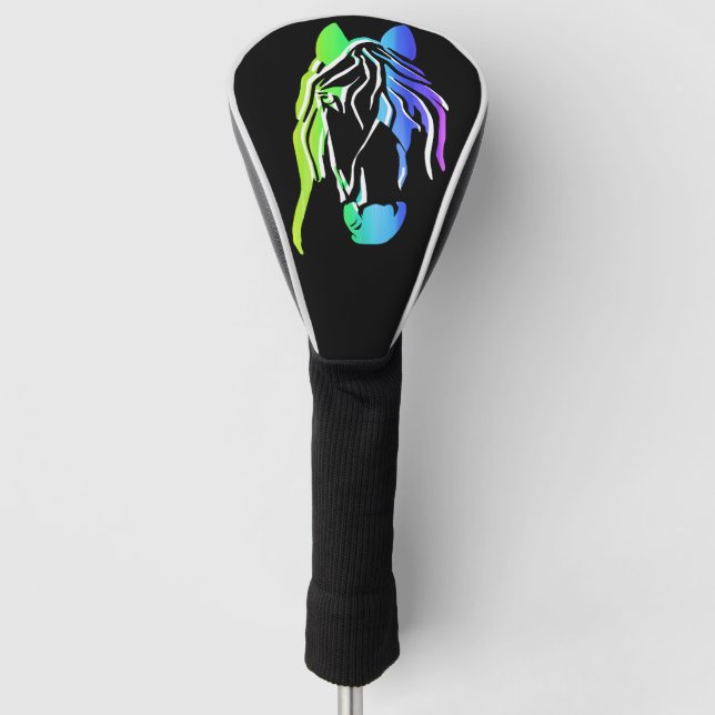 Colourful Horse Head Golf Head Cover (Front)