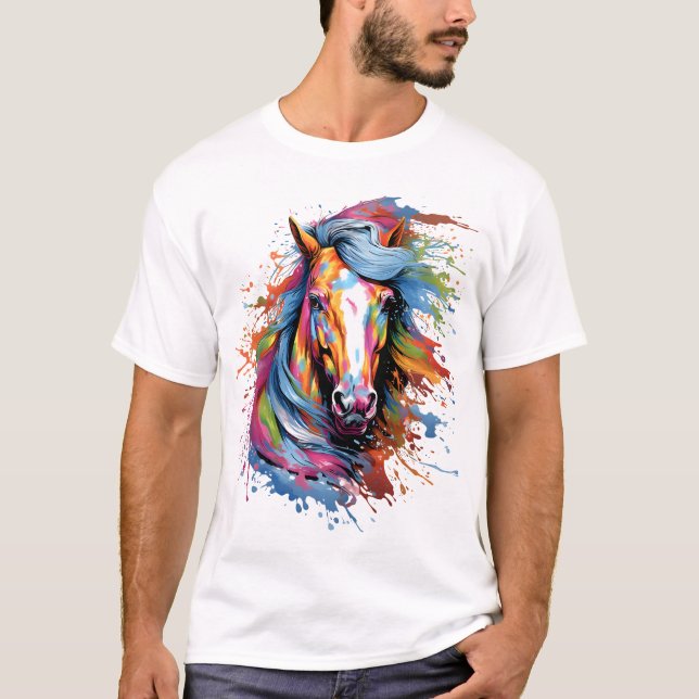 Colourful horse head T-Shirt (Front)