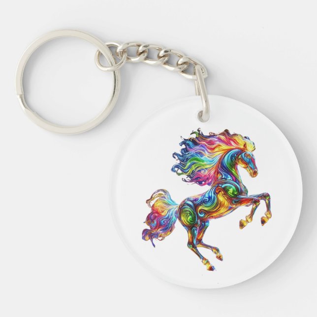 Colourful Horse Key Ring (Front)