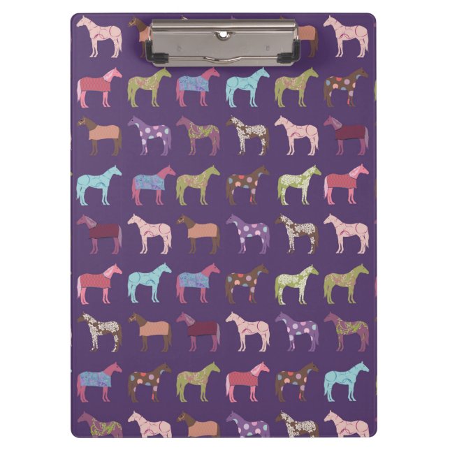 Colourful Horse Pattern Clipboard (Front)