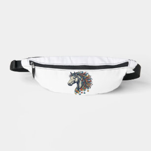 Colourful Horse Puzzle Piece Vintage Engraving T-S Bum Bags
