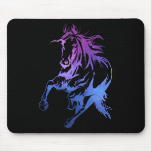 Colourful Horse Riding Horseback Horse Silhouette Mouse Pad