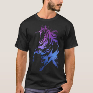 Colourful Horse Riding Horseback Horse Silhouette T-Shirt