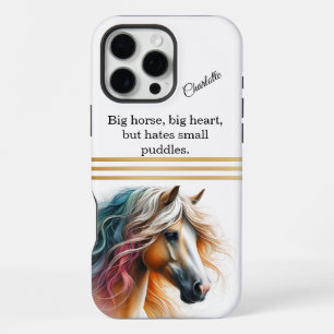 Colourful horse with flowing mane iPhone 16 pro max case