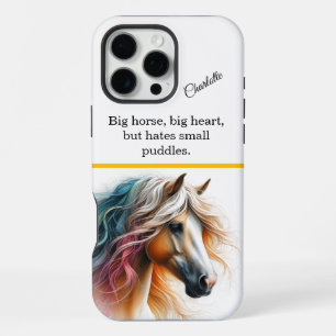 Colourful horse with flowing mane iPhone 16 pro max case
