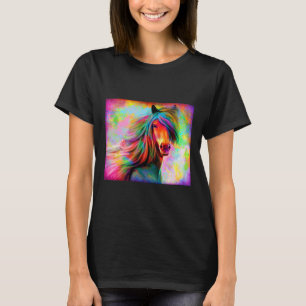 Colourful Horses Horseback Riding Horse Lovers Flo T-Shirt