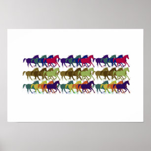 colourful horses poster