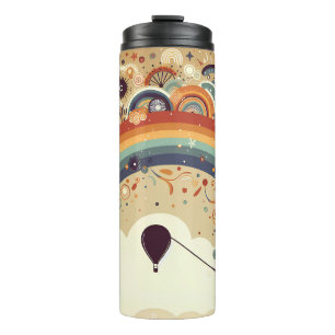 Colourful Hot Air Balloon and Rainbows Thermal Tumbler