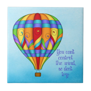Colourful Hot Air Balloon Ceramic Tile