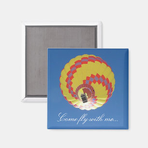 Colourful Hot-Air Balloon in a Blue Sky Magnet