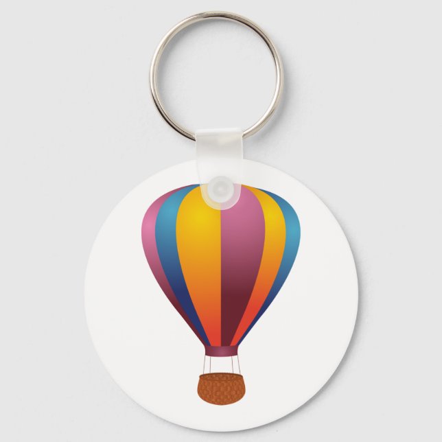 Colourful Hot Air Balloon Key Ring (Front)