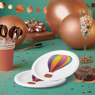 Colourful Hot Air Balloon Paper Plates