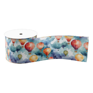 Colourful Hot Air Balloon Pattern  Grosgrain Ribbon