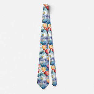 Colourful Hot Air Balloon Pattern Tie