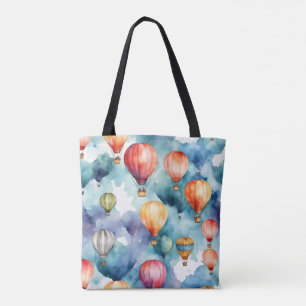 Colourful Hot Air Balloon Pattern Tote Bag