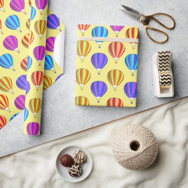 Colourful Hot Air Balloon Pattern Wrapping Paper (Crafts)