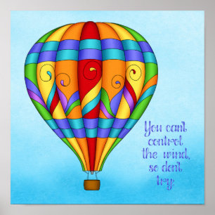 Colourful Hot Air Balloon Poster