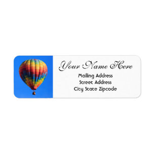 Colourful Hot Air Balloon Return Address Label