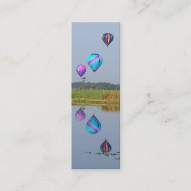 Colourful Hot Air Balloons bookmarks Mini Business Card (Front)