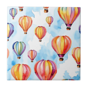 Colourful Hot Air Balloons Ceramic Tile