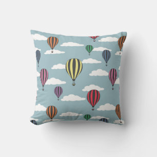 Colourful hot air balloons cushion