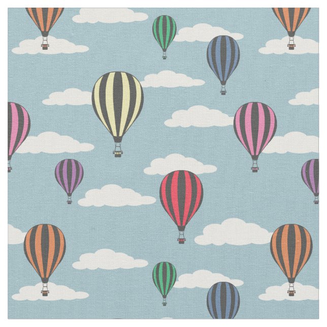 Colourful hot air balloons fabric (Close Up)
