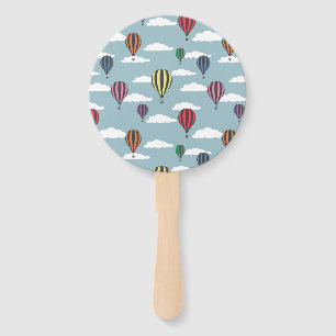 Colourful hot air balloons hand fan