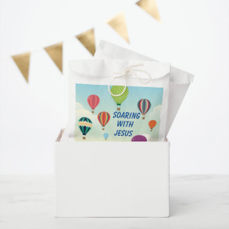 Colourful hot air balloons kids favour bag