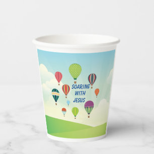 Colourful hot air balloons kids party cups