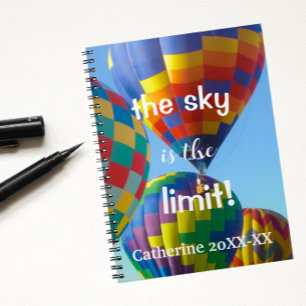 Colourful Hot Air Balloons Name Spiral Notebook