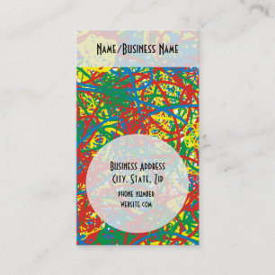 Colourful hot mess blast multi colour splash business card