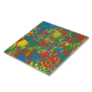 Colourful hot mess blast multi colour splash rainb ceramic tile