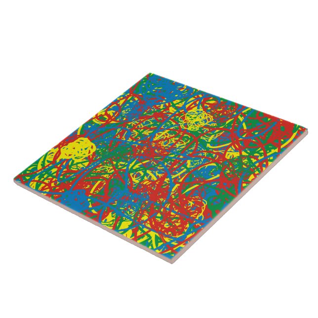Colourful hot mess blast multi colour splash rainb ceramic tile (Side)