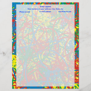 Colourful hot mess blast multi colour splash rainb personalized letterhead