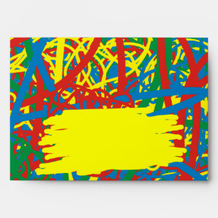 Colourful Hot Mess Multi Colour Scribbles Rainbow Envelope